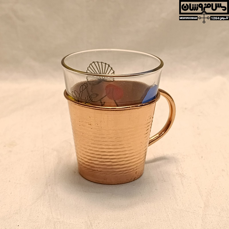 لیوان مسی و شیشه مدل رخسار