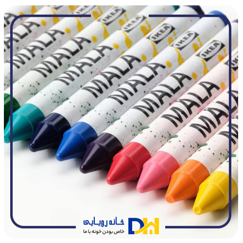 مداد شمعی ۱۲ رنگ ایکیا MALA