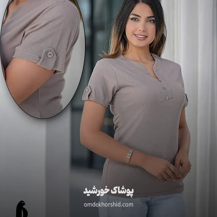 تیشرت یقهvآستین پاگون دار