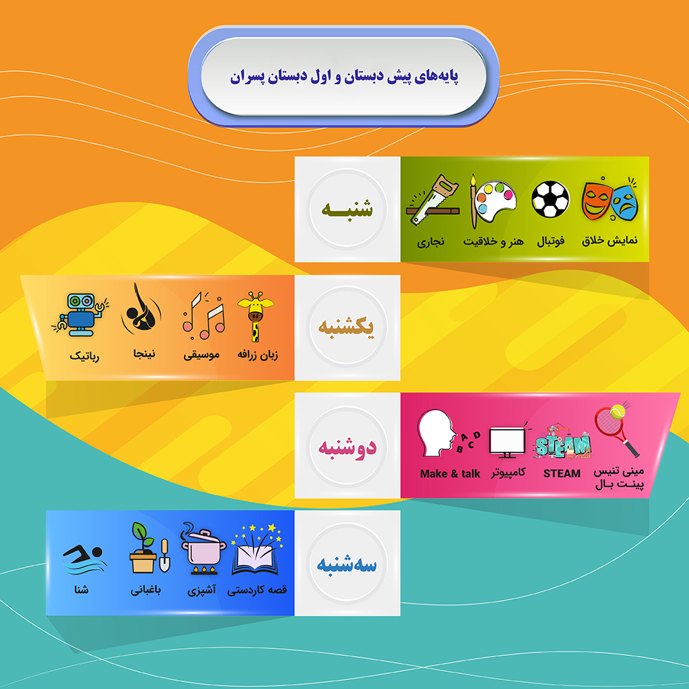 کمپ تابستانه 1405 (پیش دبستان و اول دبستان پسرانه)