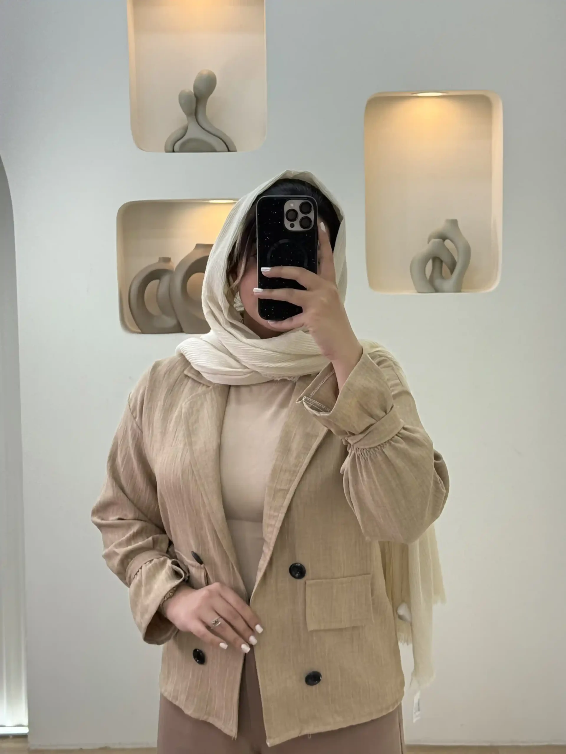 کت ژاکارد راه راه-23001 - نسکافه ای