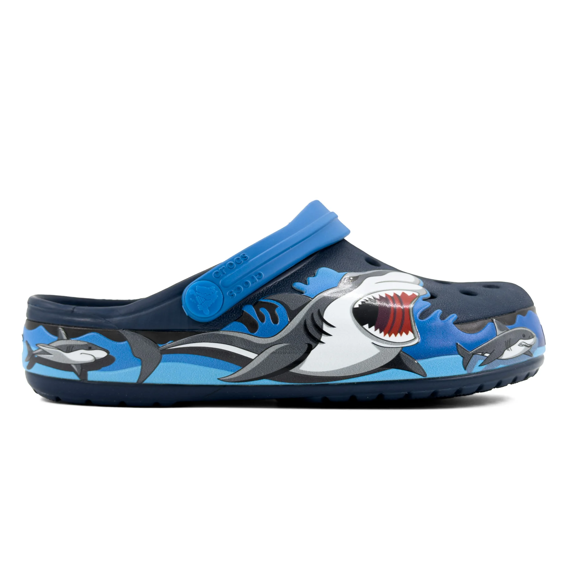 کراکس بچگانه طرح کوسه آبی  | Classic Shark Clog