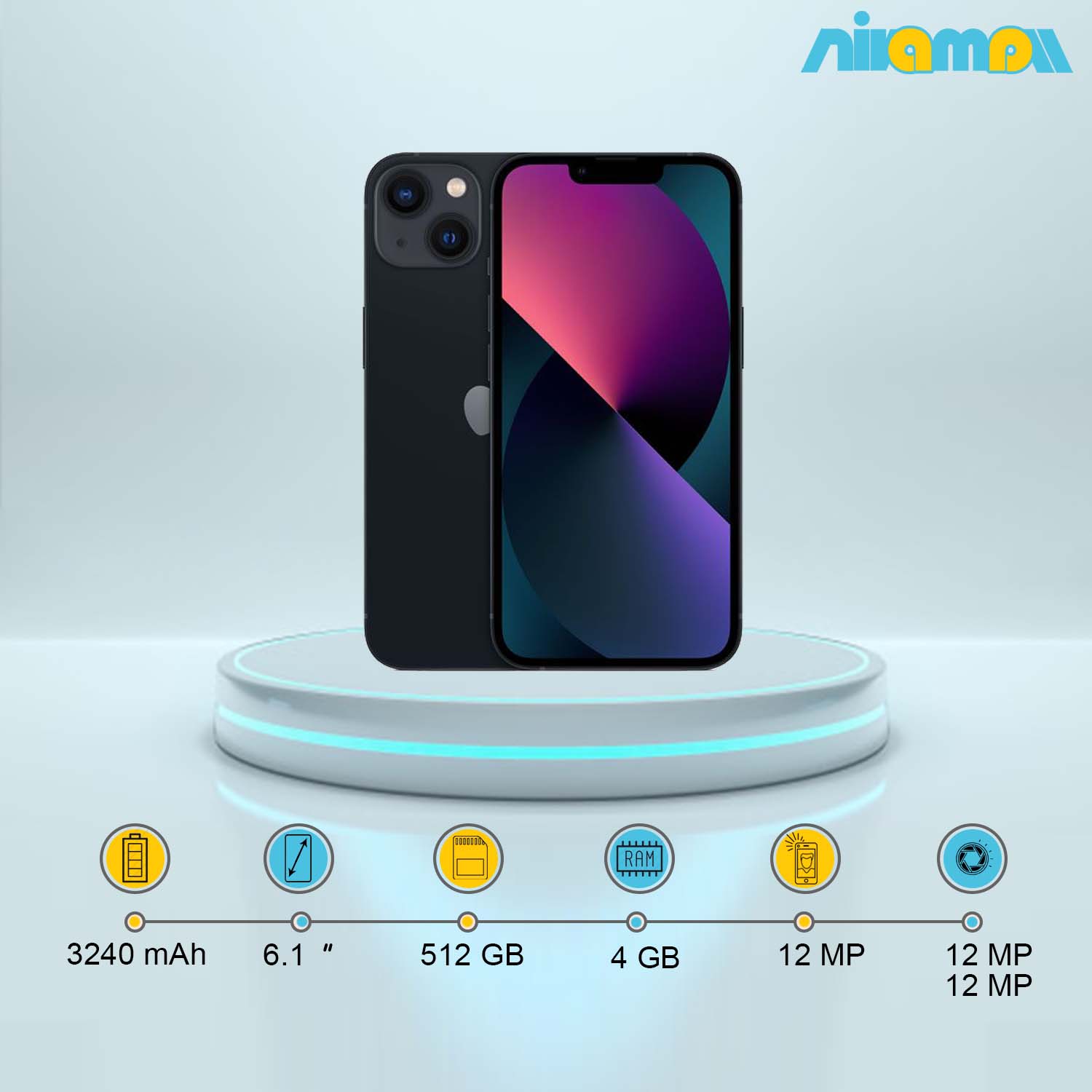 گوشی موبایل اپل مدل iPhone 13 دو سیم‌ کارت ظرفیت 512 گیگابایت و رم4 گیگابایت