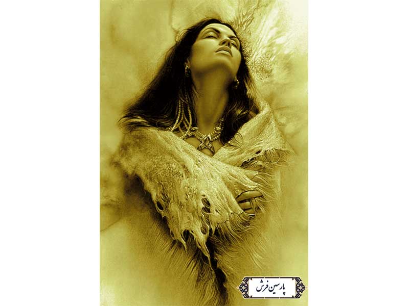 نخ و نقشه تابلو فرش طرح زن سرخپوست - کد NC6433