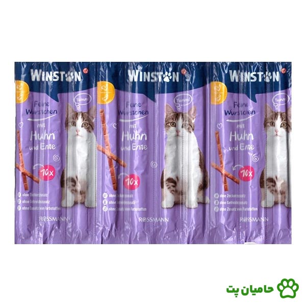 تشویقی گربه مدادی وینستون طعم مرغ و اردک و ماهی