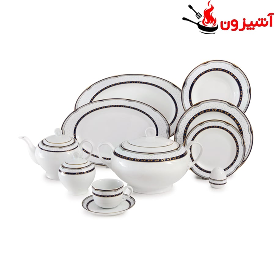 سرویس 102 پارچه 12 نفره طرح پرشیا سرمه ای