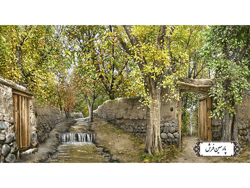 نخ و نقشه تابلو فرش طرح کوچه باغ - کد NV930