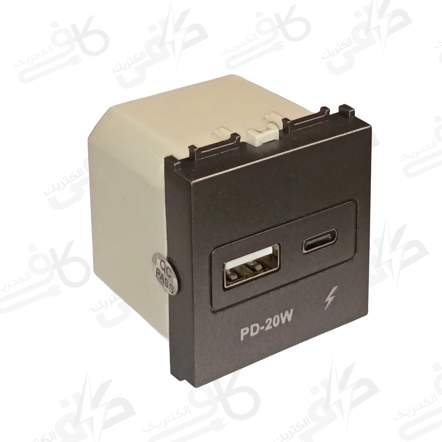 سیستما مکانیزم شارژر USB دو پورت M2 میانی زغال سنگی