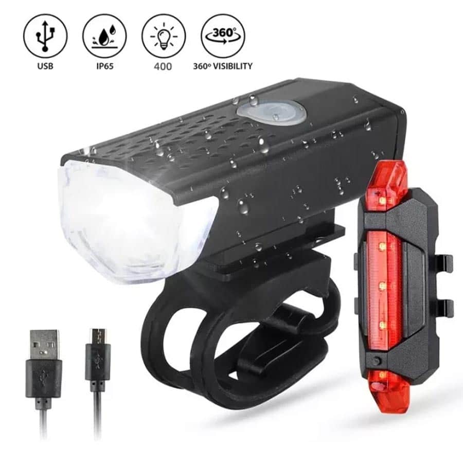 چراغ جفت جلو و عقب شارژی دوچرخه LED DC-2218