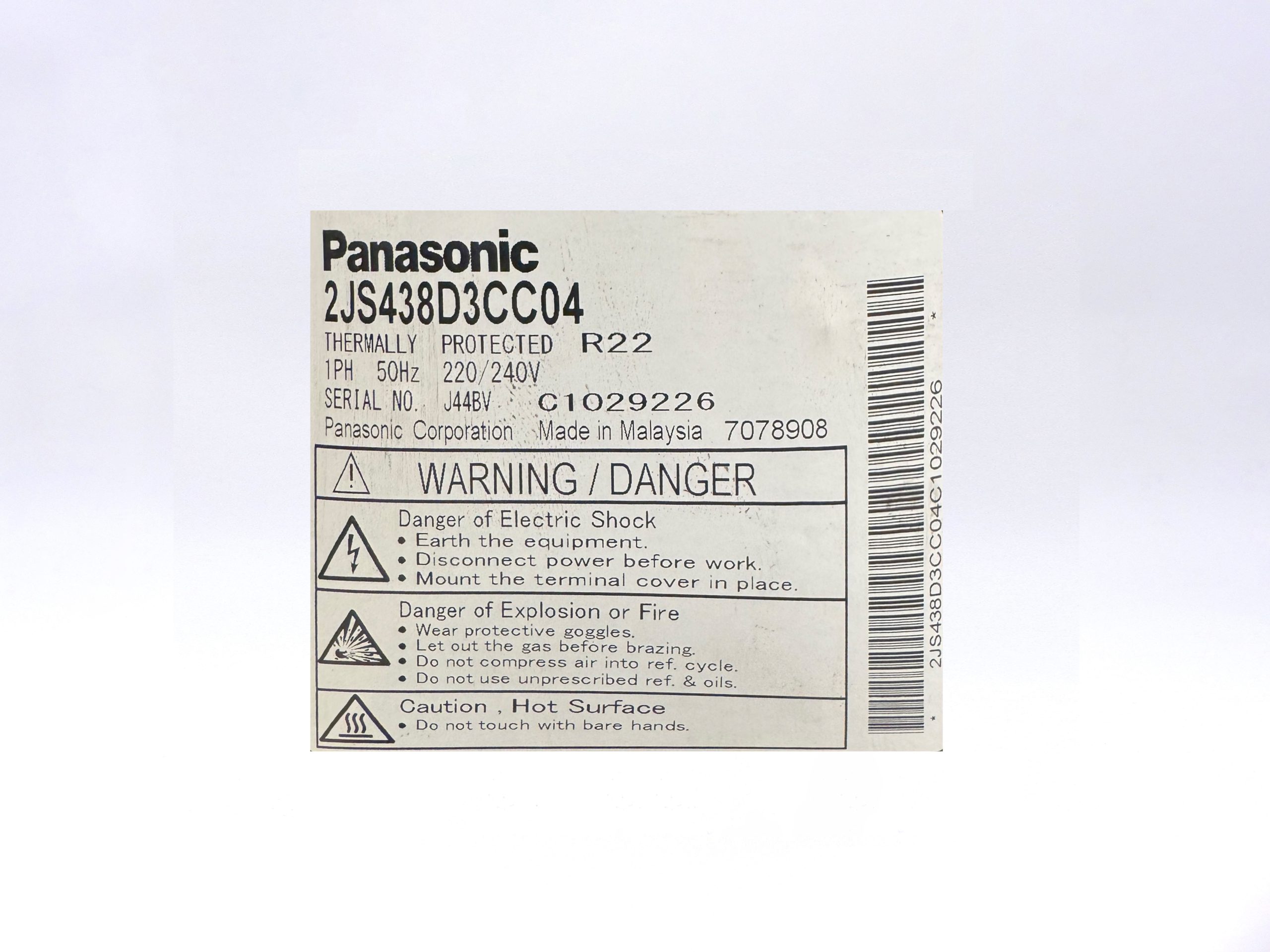 کمپرسور پاناسونیک شماره فنی 2JS438D3CC04 | آژند سرویس