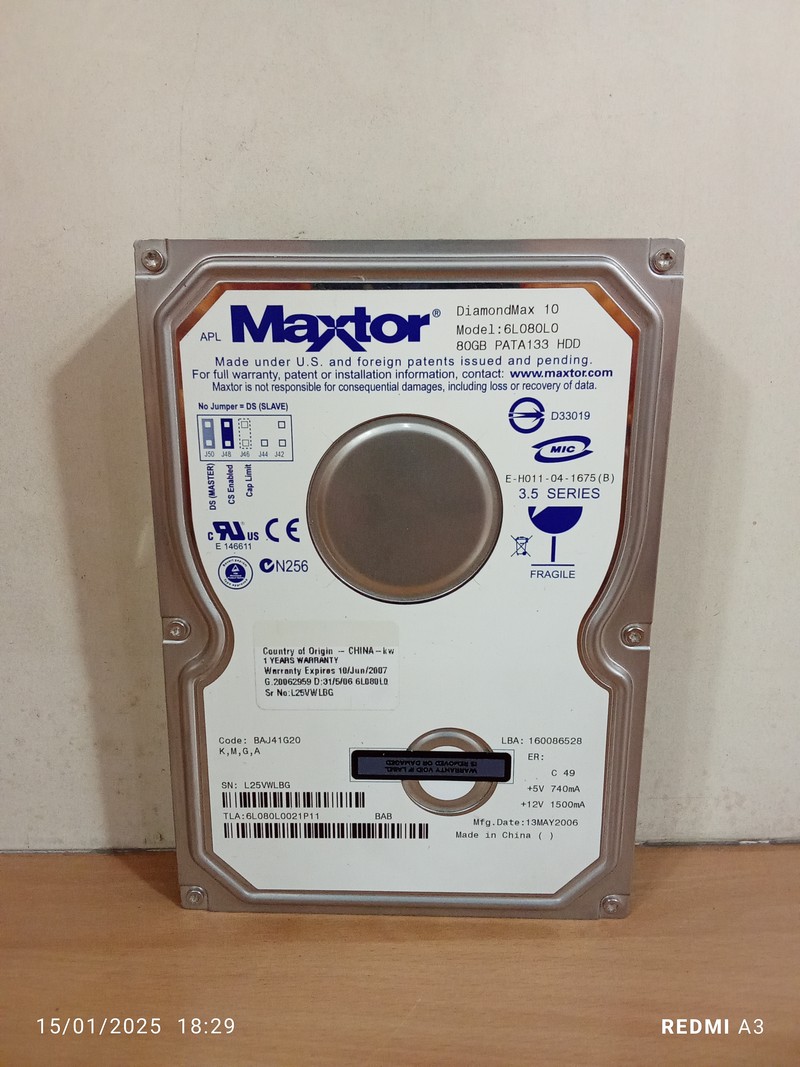هارد استوک 80 گیگ MAXTOR سلامت 100%