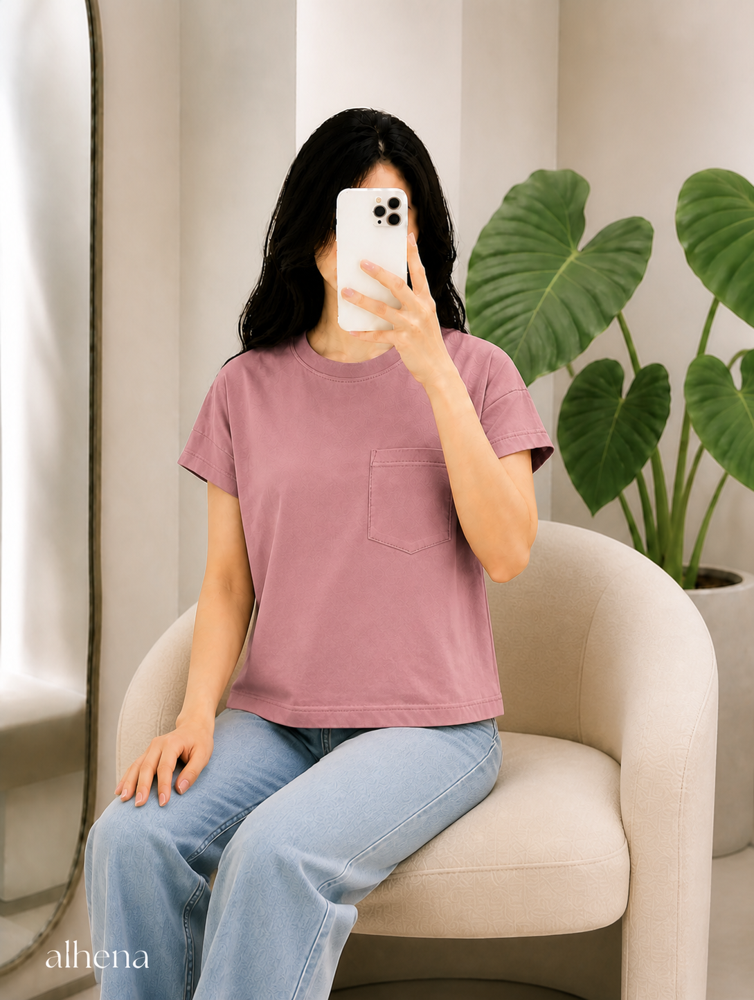 تیشرت باکسی تک جیب کالباسی