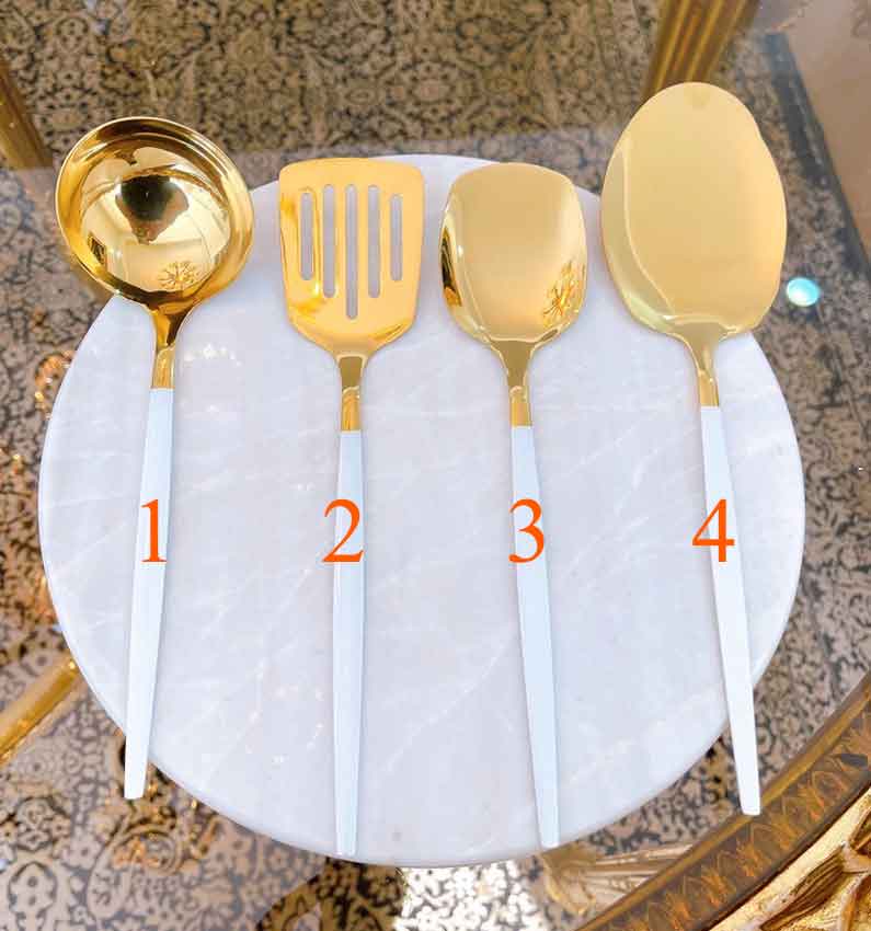 کفگیر ملاقه دسته سفید