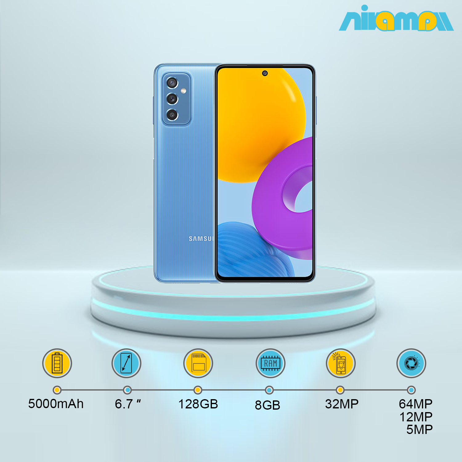 گوشی موبایل سامسونگ مدل GALAXY M52 5G ظرفیت128گیگابایت و رم8گیگابایت