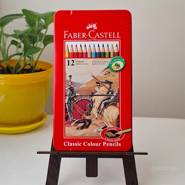 مداد رنگی فابرکاستل 12 رنگ جعبه فلزی Classic
