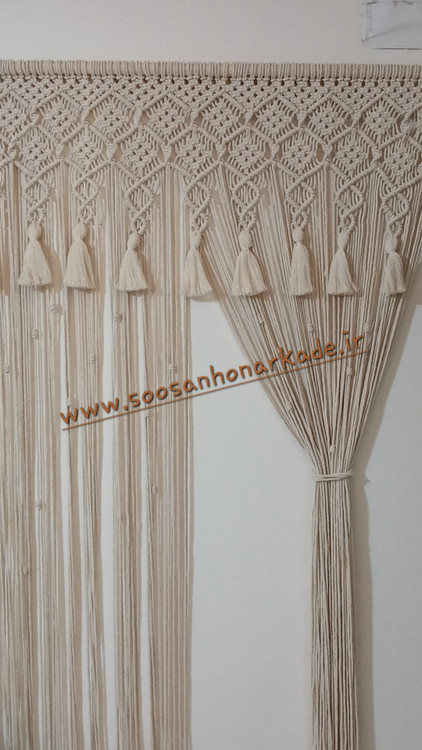 پرده مکرومه کد 148 برند گره چی و رنگ دلخواه