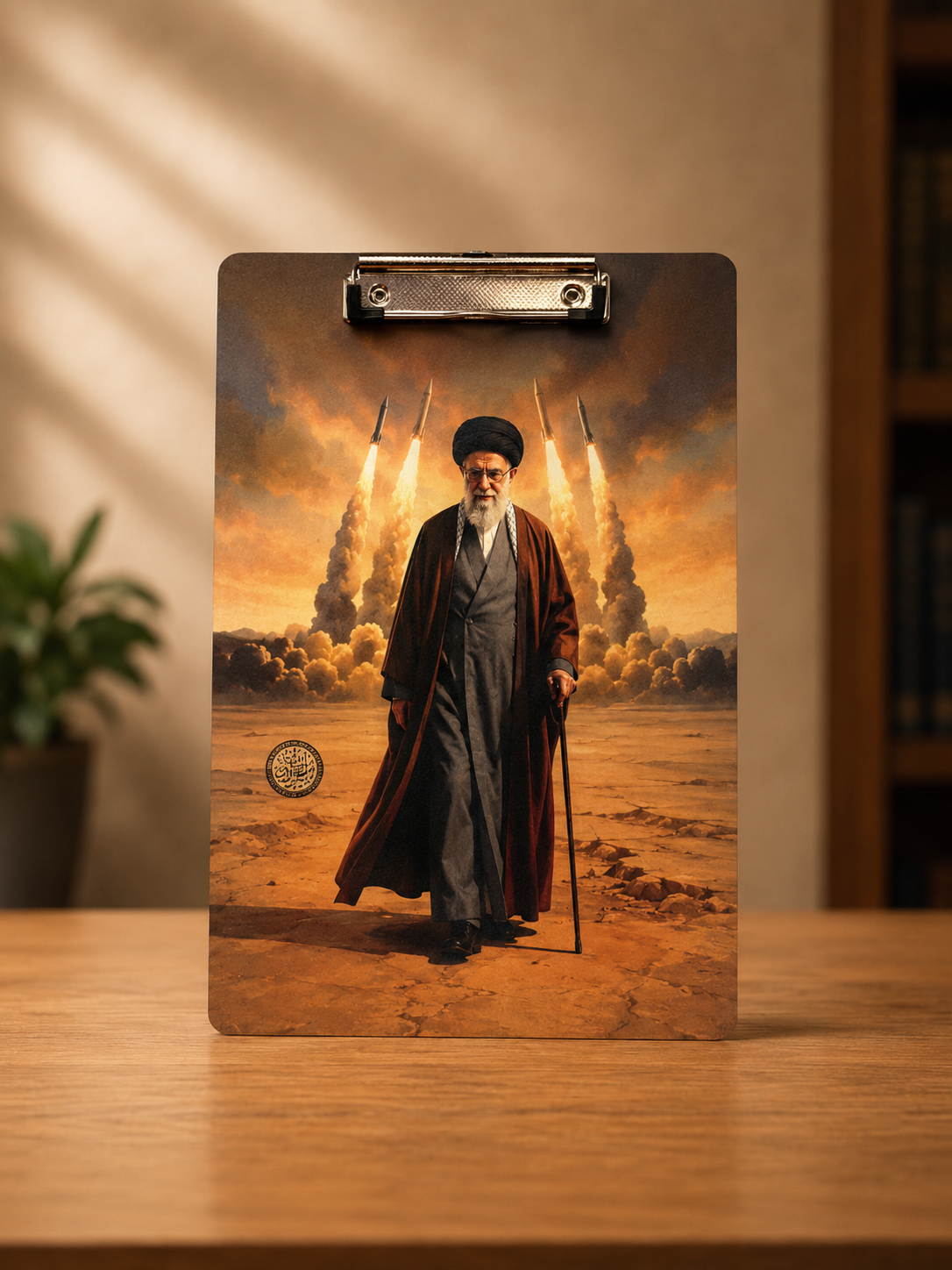 زیر دستی سایز آ4 مقوایی طرح رهبر شهیدم سه