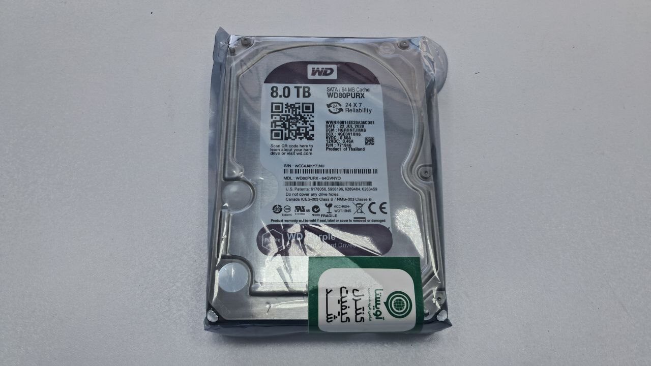هارد اینترنال وسترن دیجیتال 8TB WD80PURX