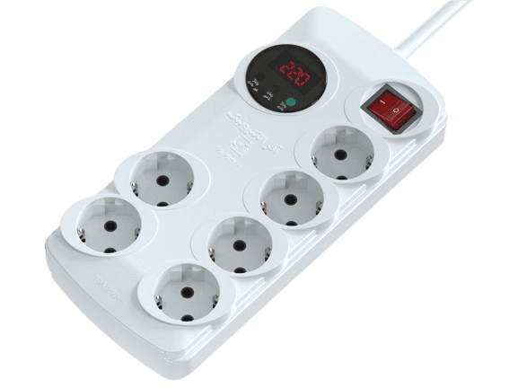 محافظ برق لوازم صوتی و تصویری 6 خروجی دیجیتال ارت دار  آفر الکترونیک ( با کابل 1/8 ، 3 ، 5 متری )
