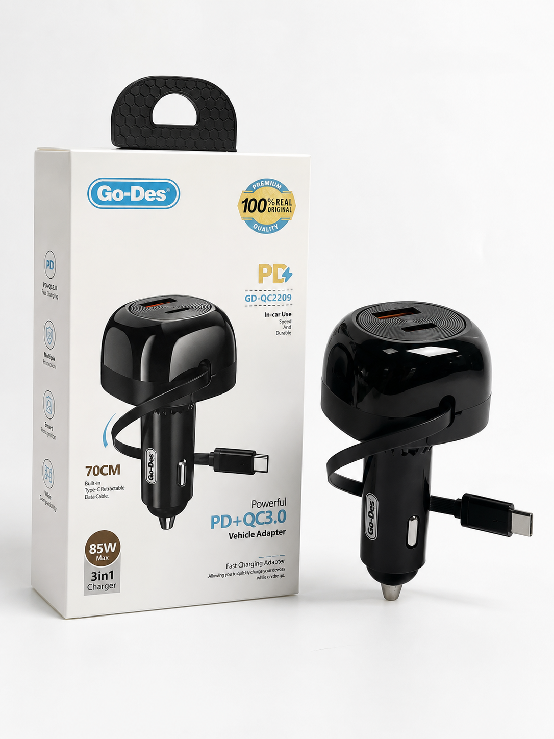 شارژر فندکی گودس مدل GD-QC2209