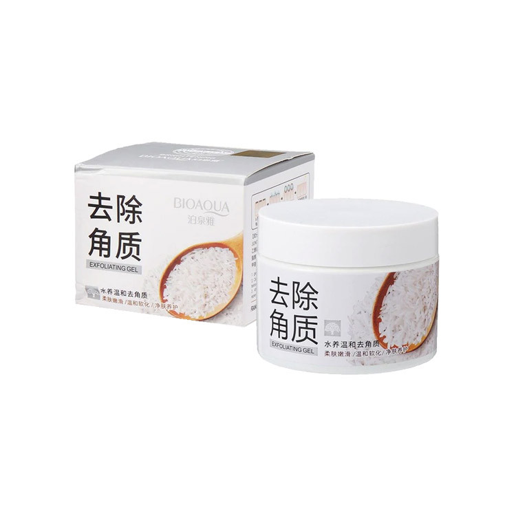 ماسک و اسکراب لایه بردار پوست بایوآکوا مدل Brightening Exfoliating Rice Gel حجم 140 میلی لیتر