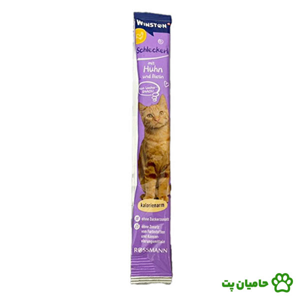 بستنی گربه وینستون طعم مرغ و بیوتین 15 گرمی