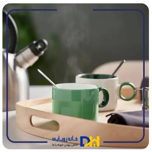 ماگ ست دوتایی سبز و سفید ایکیا PIGGAL