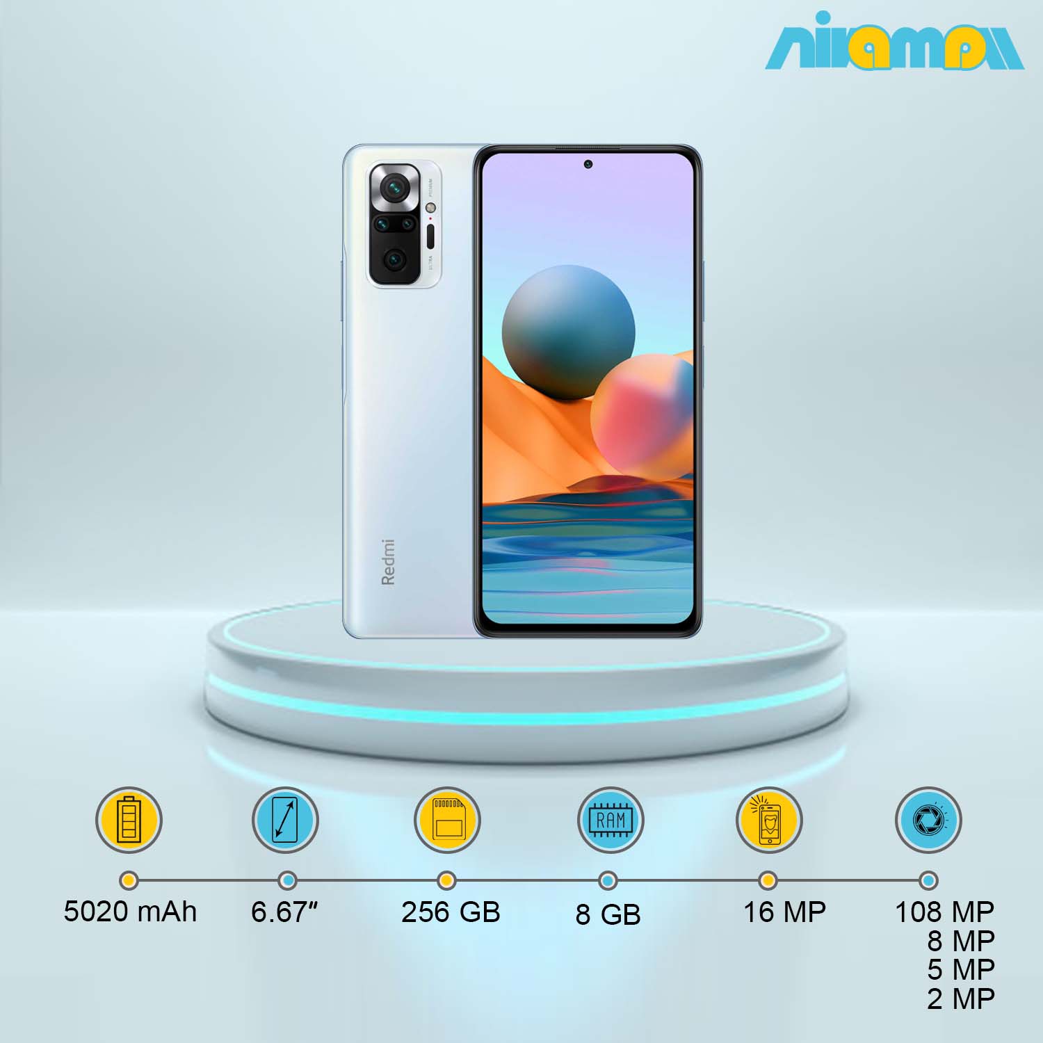 گوشی موبایل شیائومی مدل redmi Note 10 Pro دو سیم‌ کارت ظرفیت 256 گیگابایت و رم8 گیگابایت