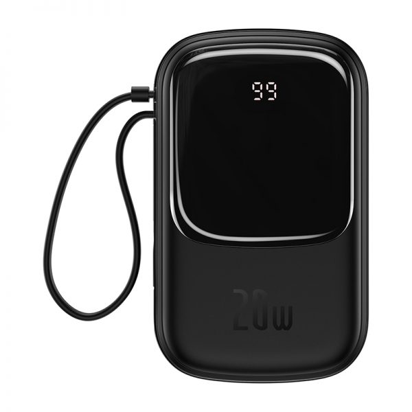 پاور بانک سریع بیسوس با کابل متصل تایپ سی Baseus Qpow Digital Display 20000mAh 22.5W