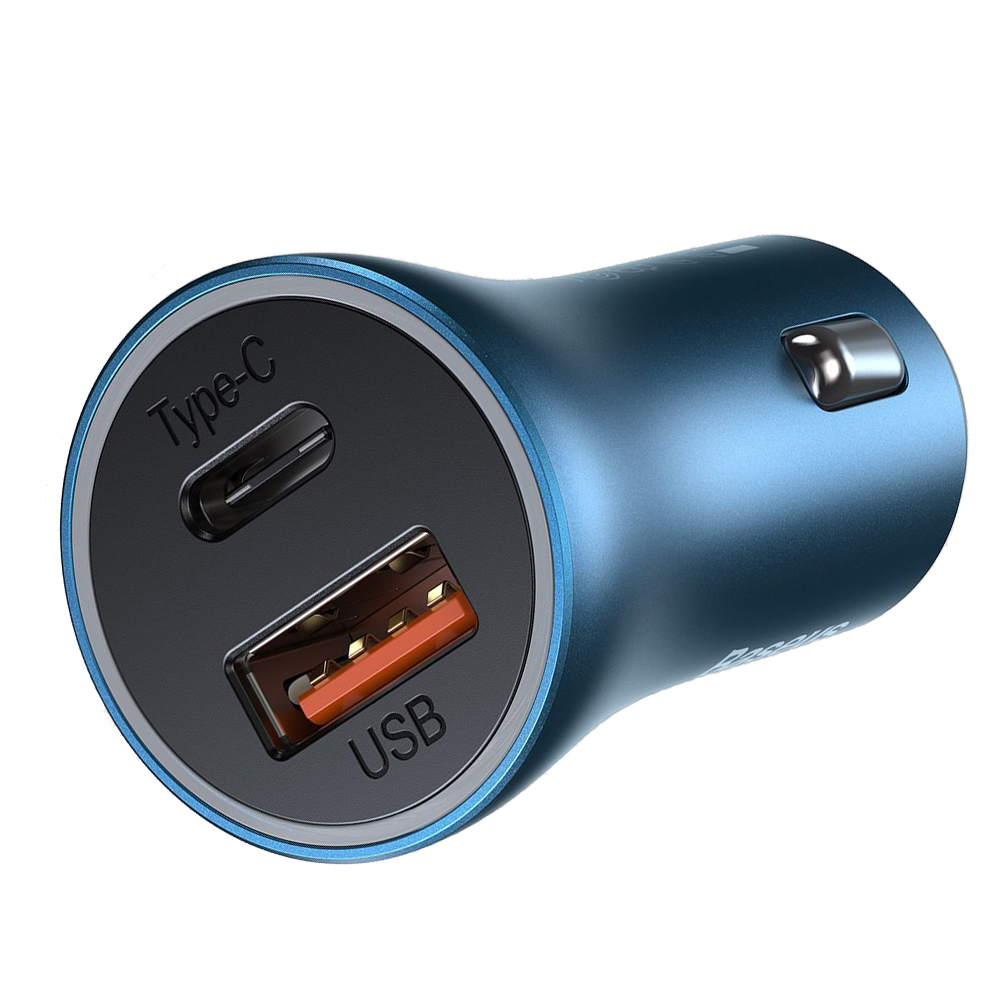 شارژ فندکی سریع بیسوس Baseus Golden Contactor Pro Dual Quick Charger Car Charger U+C 40W Set