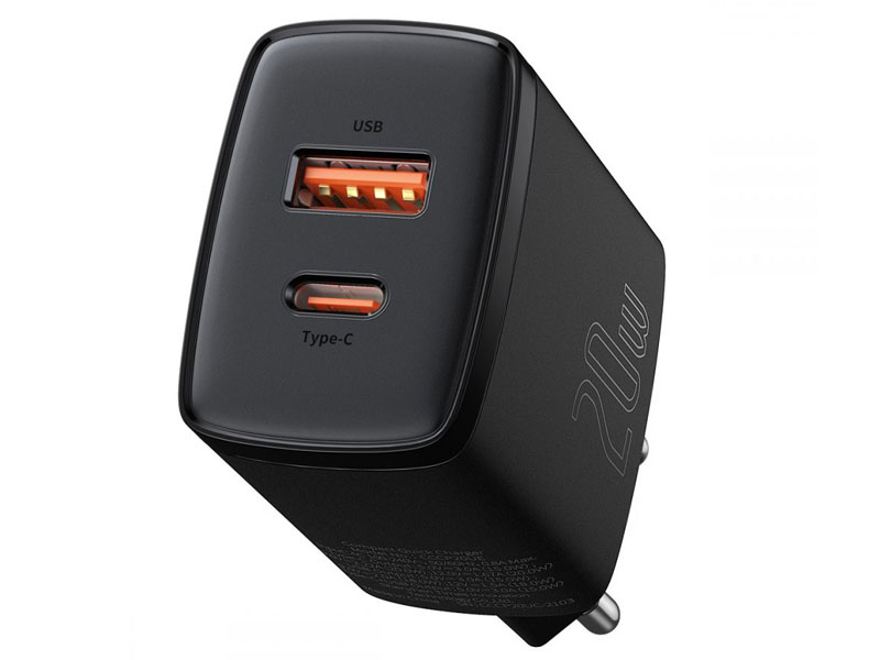 آداپتور مینی 20 وات 2 پورت باسئوس مدل Compact Quick Charger