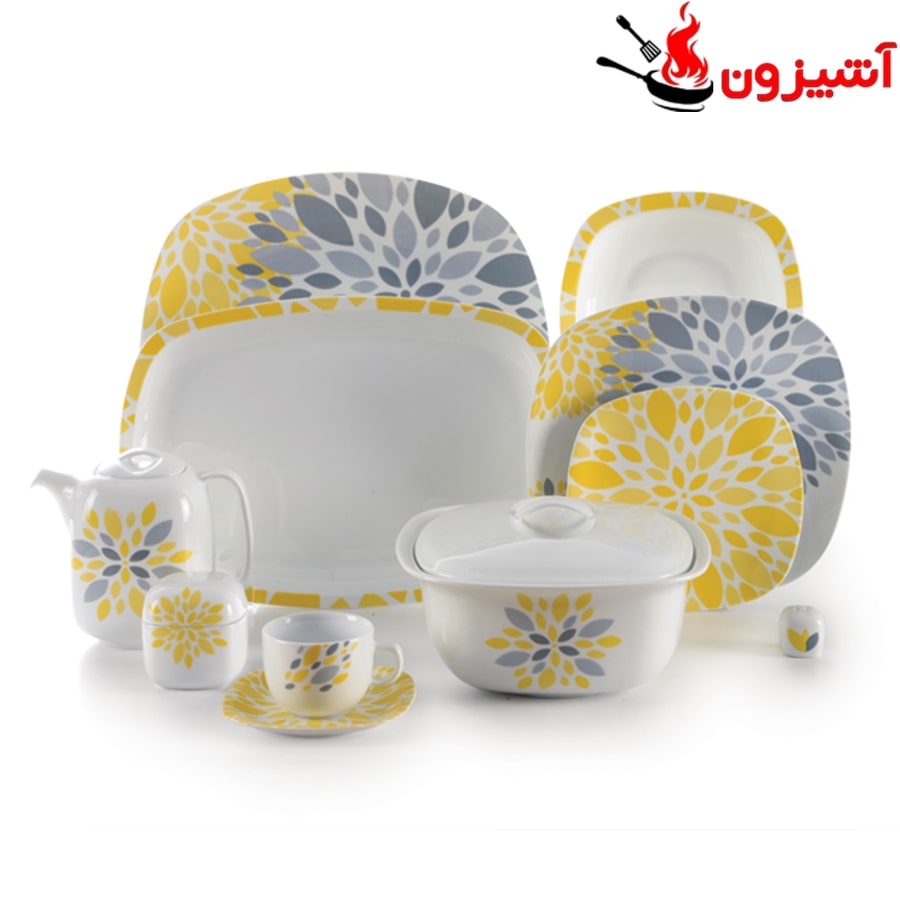 سرویس 98 پارچه 12 نفره طرح سلنا زرد