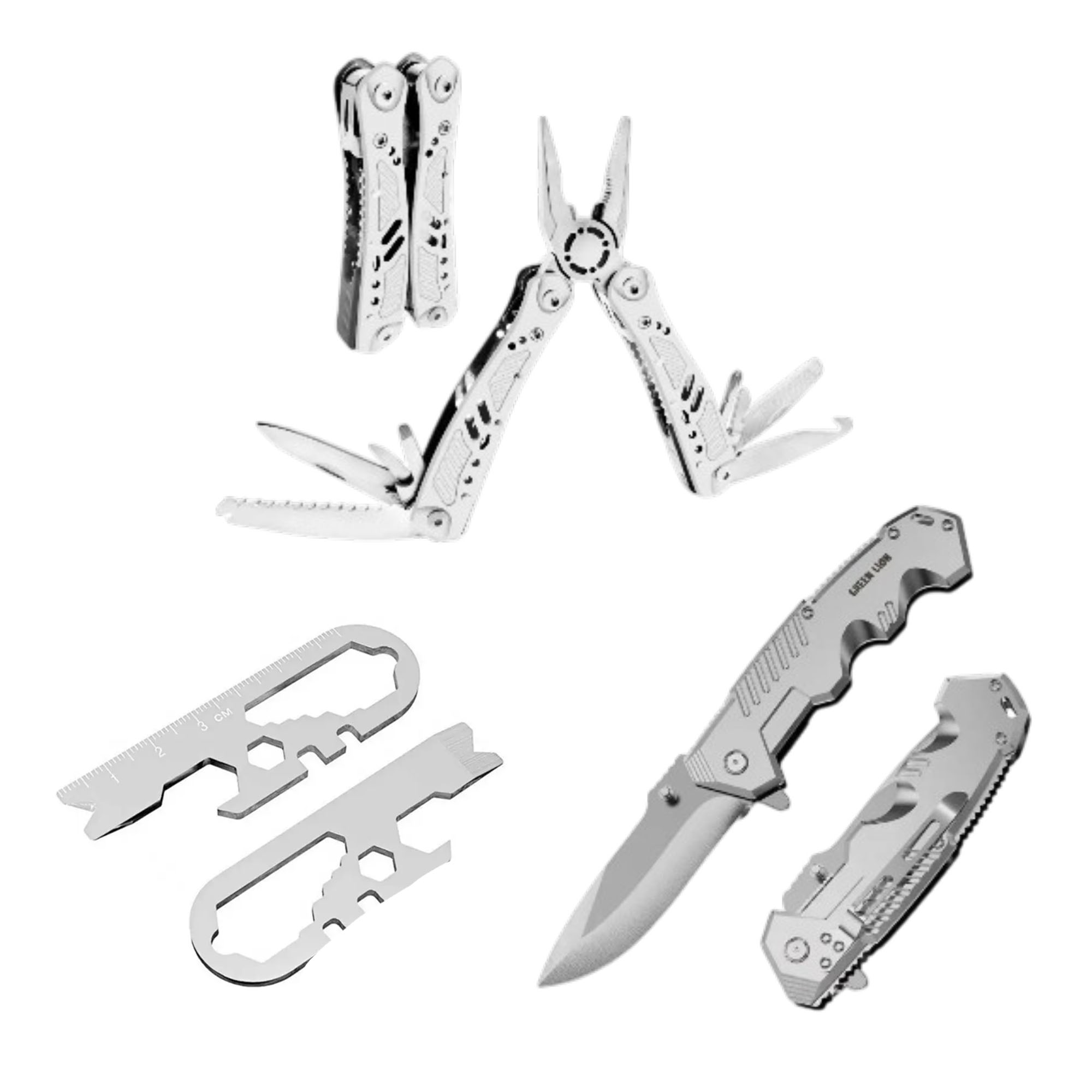 مجموعه انبردست و چاقو 13 کاره گرین لاین Green Lion GMT-400 3 in 1 Multi Tool Set GNGMT400KITSL