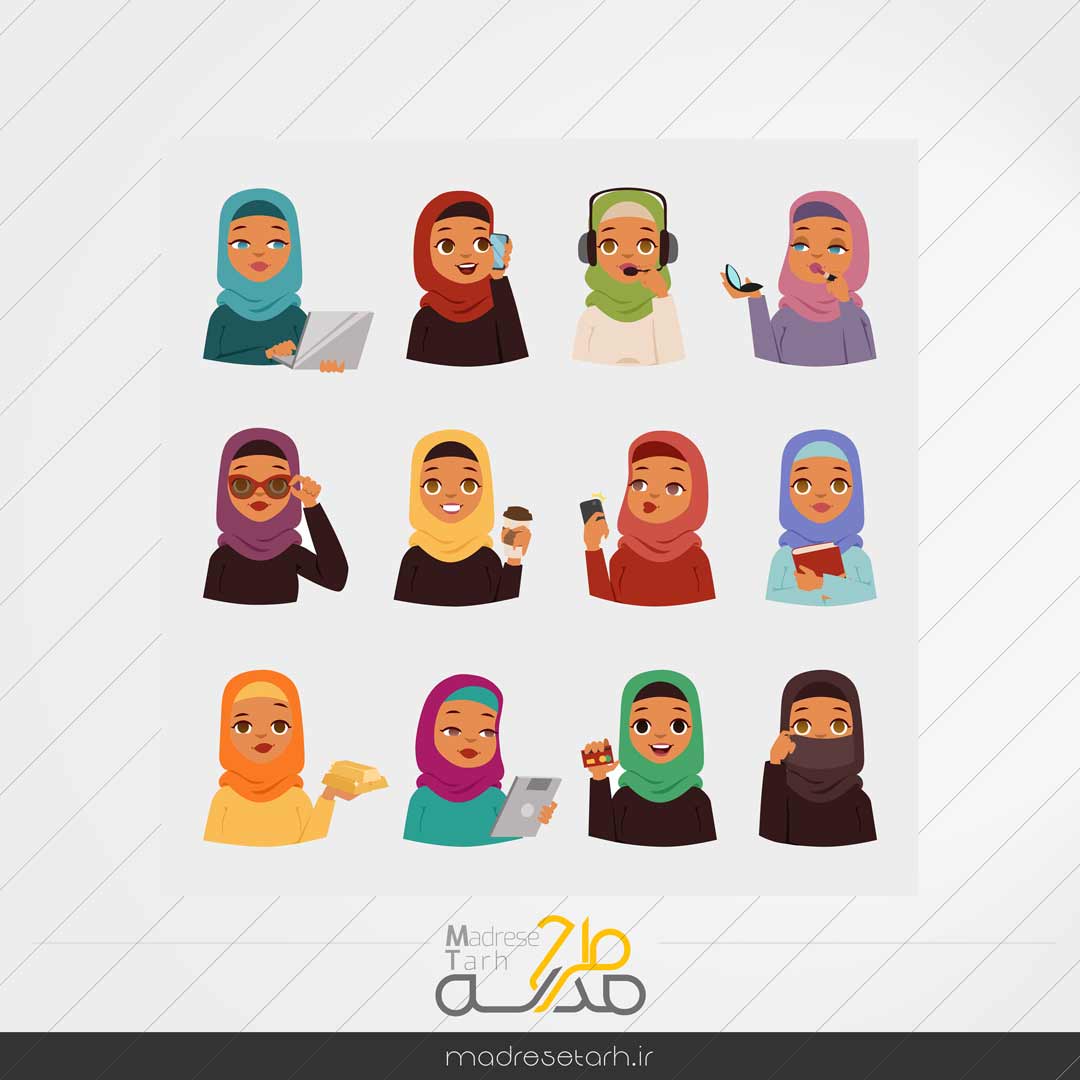 طرح وکتور باحجاب دختر