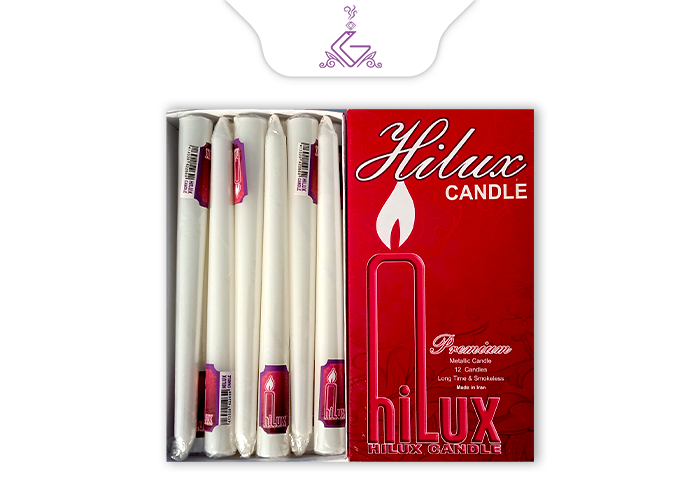 شمع قلمی20cm طلایی برند هایلوکس HILUX CANDLEجعبه12تایی
