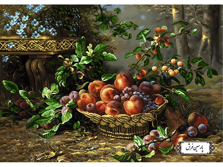 نخ و نقشه تابلو فرش طرح سبد میوه - کد NG1562