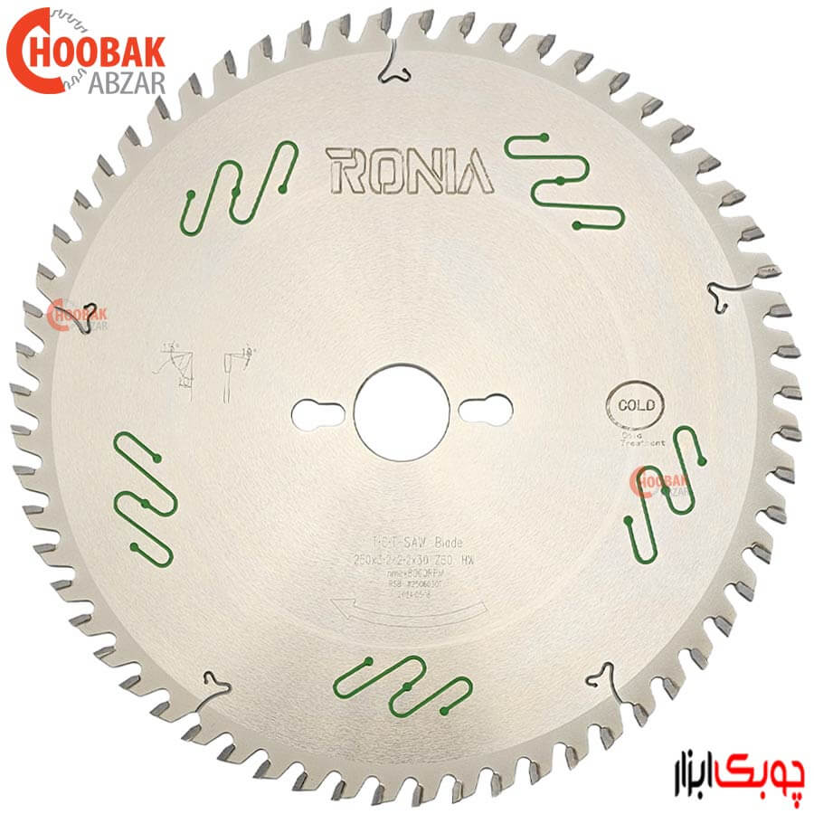 تیغ اره الماس چوب بر 250*60 رونیا کد RSB-IW2506030T
