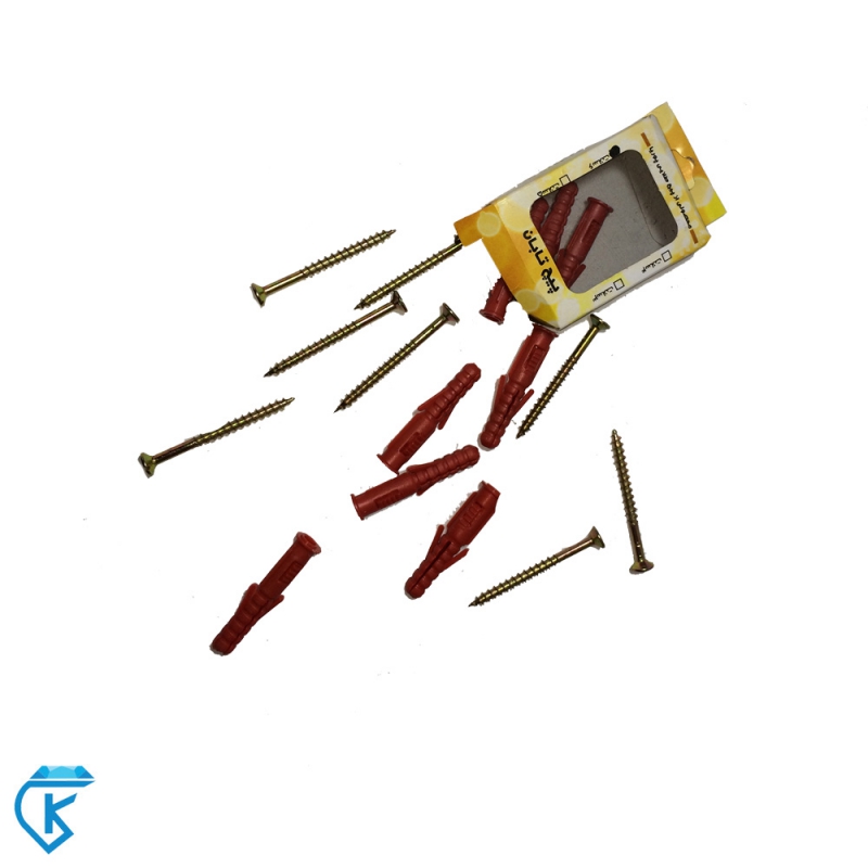 پیچ طلایی و رولپلاک تابان سایز 6