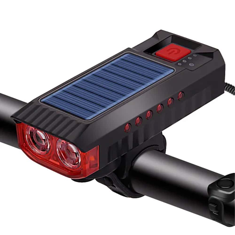 چراغ جلو شارژی 3 کاره خورشیدی بوق دار 800 لومن LED LY-26