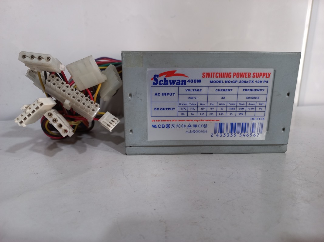 پاور 20پین schwan مدل gp-200-استوک(حداکثر توان400 وات)