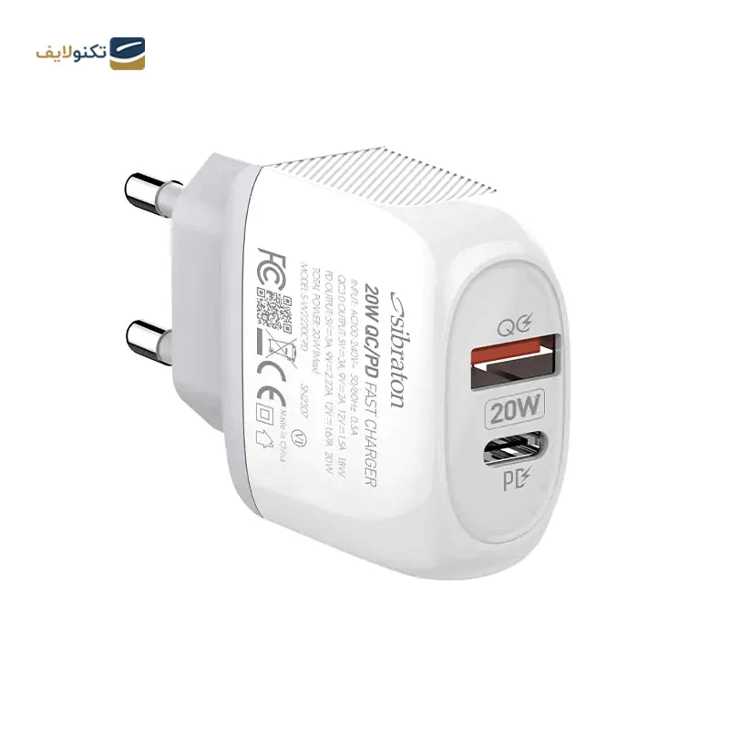 شارژر دیواری 20 وات سیبراتون مدل SW2220C PD به همراه کابل USB-C