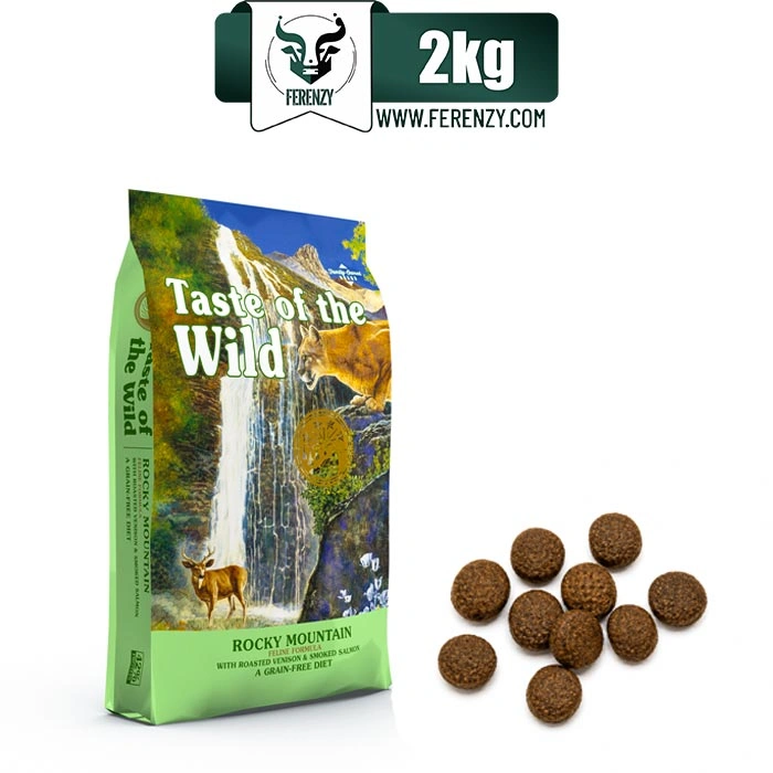 غذای خشک گربه بالغ تیست آف د وایلد طعم گوزن کبابی و سالمون دودی وزن 2 کیلوگرم Taste of the wild Rocky Mountain