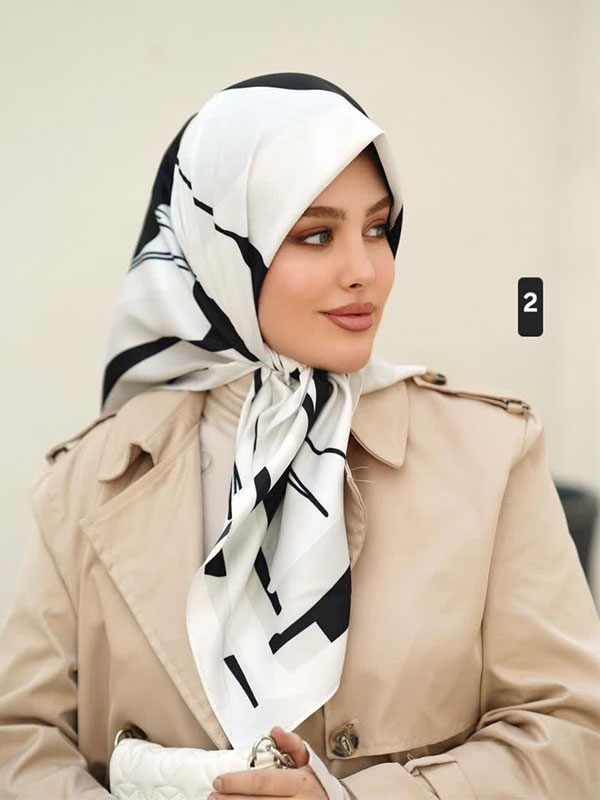 روسری ابریشم توییل کد ۹۱۹ - 2
