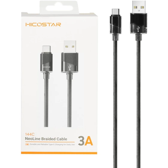 کابل شارژ فست Hicostar Type-C مدل 144C - مشکی
