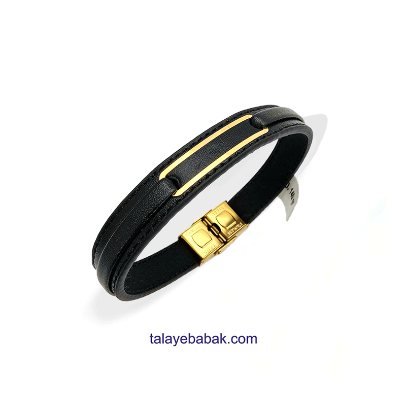 دستبند چرم و طلا DA015