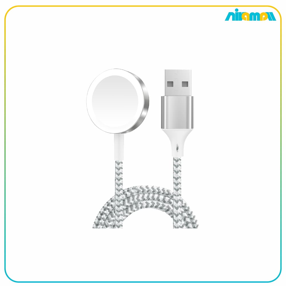 شارژر گرین لاین مدل Magnetic Braided Charging مناسب برای اپل واچ (رابط USB-A) به طول 1.2 متر