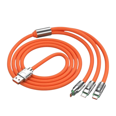 کابل Usb to Type-C + Micro Usb + Lightning 120W