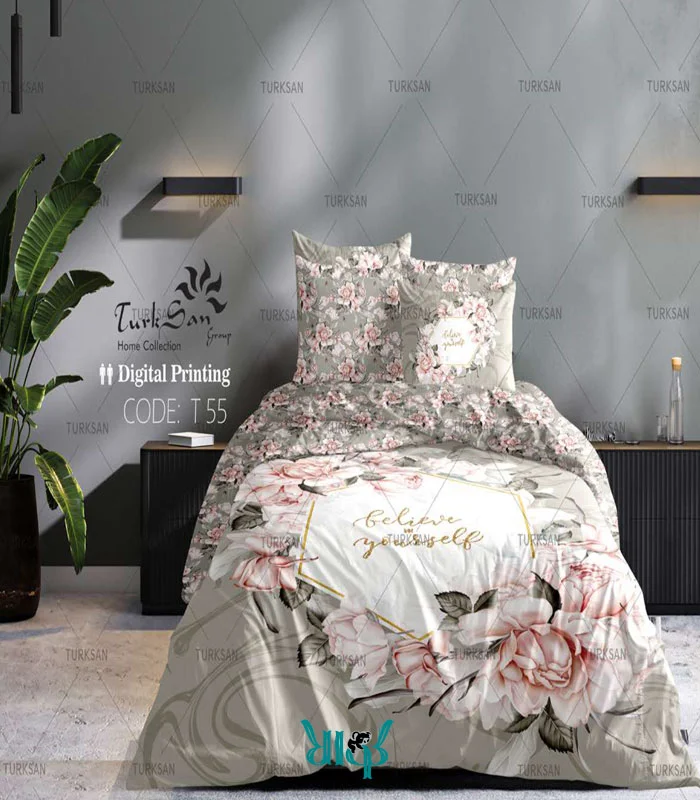 روتختی سفید گلدار دونفره کد T55
