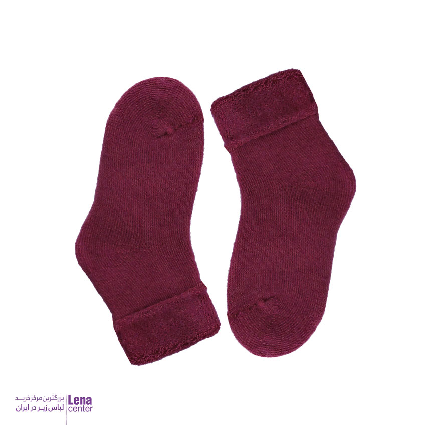 جوراب بچه گانه حوله ای لبه برگرد4تا6سال