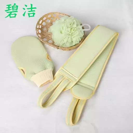 لیف حمام Du Xiaoxiu مدل simple 3 تکه رنگ سبز پسته ایی با یک لایه پشم شیشه اضافه(وارداتی)